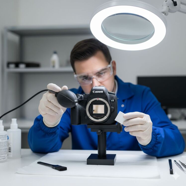 تمیزکاری سنسور کانن | تعمیر و پاک‌سازی سنسور APS-C در Canon EOS M6 