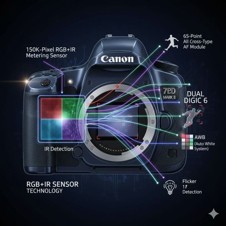 تعمیر سنسور کانن سنسور تشخیص رنگ و نور (RGB+IR) در Canon 7D Mark II